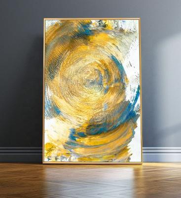 China Environmental Friendly Abstract Yellow Modern &Print Canvas Minimalism Oil Painting Swirls Home Decoration Art Painting Pictures Contemporary Wall Art for sale