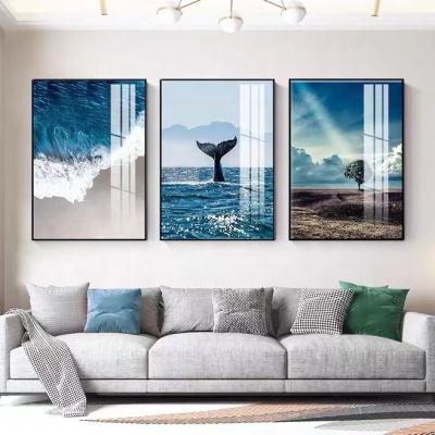 China 3 Panels Sea Wall Art Canvas Prints Luxury Aisle Environmental Friendly Nordic Landscape Paintings Framed Nature Artwork Home Decor Wall Art for sale