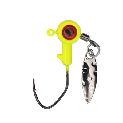 China Lead Crappie Jig Head with Spinner Blade Spinning Jig Head Panfish Fishing Lead Head Jig Hook Lure Fishing Sinker ALK05-C100 for sale