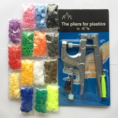 China Viable Snap Button Press Machine Press Button Fastener +150 Pliers +150 Plastic Resin Resin T5 Fastener Button Sewing Tool for sale