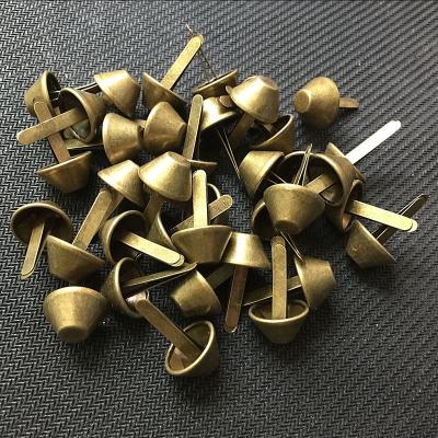 China 1000pcs/bag 12mm Purse Handbag Feet 15mm Flat Nickel Free Nailhead Spike Bronze Spikes DIY Metal Cone Studs Rivets Leather Craft Free Shipping for sale