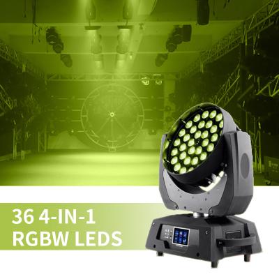 China Wash With Moving Beam DJ Disco 36x10W RGBW RGBW 4in1 Waterproof Zoom Wash Moving Beam Headlight Led Stage Light for sale