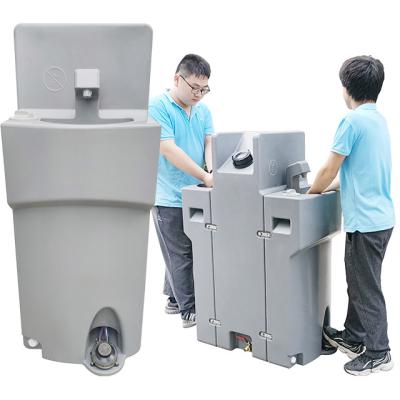 China 2-MAN Foot Pump HAND WASH STATION, TWO SINKS, POWERED BY FOOT PUMP for sale