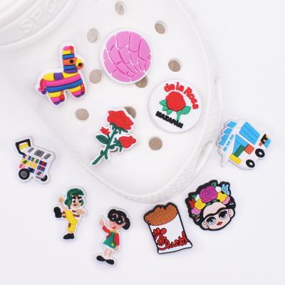 China Clog Charm Mexican Style PVC Rubber Shoe Charm For Croc Shoe Decoration Custom Croc Charm For Wholesale Via DHL/Fedex for sale