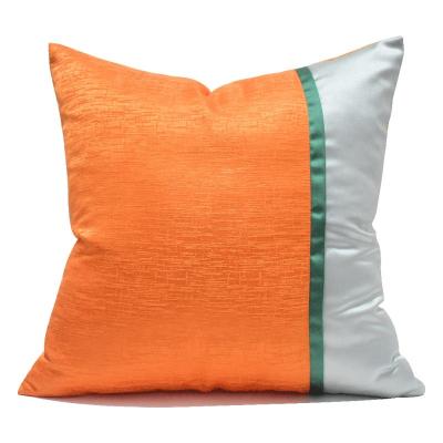 China Viable Bright Orange Color Patchwork Tile Modern Sofa Cushion Cover for sale