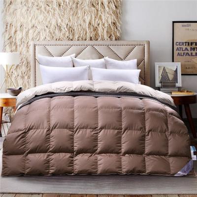 China Home Wholesale Luxurious Soildcolor Microfiber Down-proof 100% Goose Down Fiber Duvet for sale