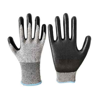 China Wholesale Custom Abrasion Resistant Cut Construction Safety Heavy Duty Cut Gloves Anti Hand Safty Nitrile Coated Garden Work Glove for sale