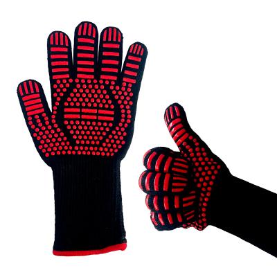 China BBQ Heat Resistant Gloves Non-slip Silicone/Heat Resistant Grilling Fire Proof Hand Protection Oven Gloves Winter Work Gloves For Cooking for sale