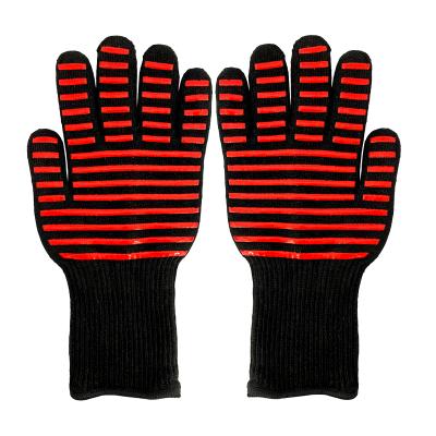 China Slip Heat Resistant Gloves Non Slip/Heat Resistant Kitchen Anti Long Sleeve Silicone BBQ Oven 1472 High Temperature Resistance BBQ Safety Gloves for sale