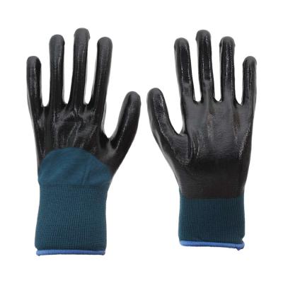 China Nitrile Protective Coated Heavy Duty Work Gloves Abrasion Resistance Industrial Safety Gloves For Men Women for sale