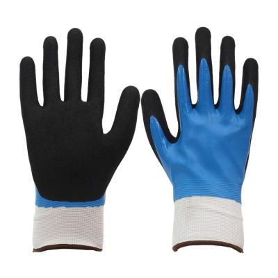 China Heavy Duty Abrasion Resistance Nitrile Coated Hand Glove Manufacturer Winter Work Waterproof Safety Gloves For Automobile Industrial Garage for sale