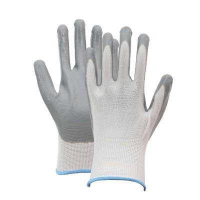 China Abrasion Resistance Custom 15 Gauge Nitrile Coated Gloves Men Safety Protective Equipment Cheap Personal Work Safety Gloves For Construction for sale