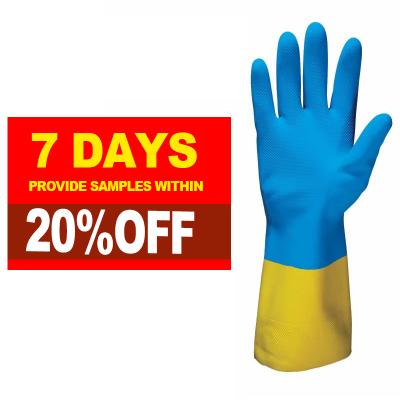 China Cheap Household Dish Kitchen Supplier Industrial Gloves XL Safety Cleaning Rubber Heavy Duty Gloves Washing Chemical Resistant Long Glove for sale