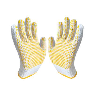 China Abrasion Resistant Cotton Twine Knit Safety Protective Work Gloves Mechanic Industrial Warehouse Gardening Construction Gloves for sale