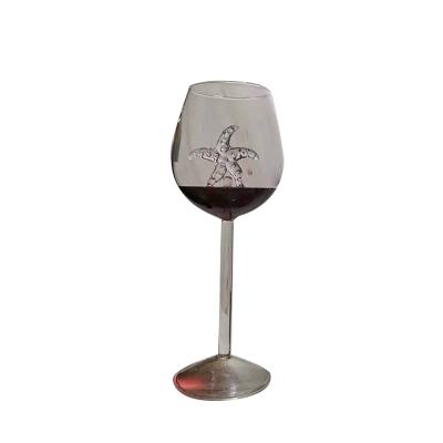 China Custom Modern Clear Glass Goblet Modern Home Style Wine Glasses With Ocean Series for sale