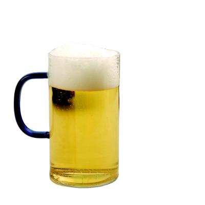 China Wholesale Round Clear Wine Glass Factory Bar Beer Mug Glass Beer Mug Beer Glass Mugs Factory With Handle for sale