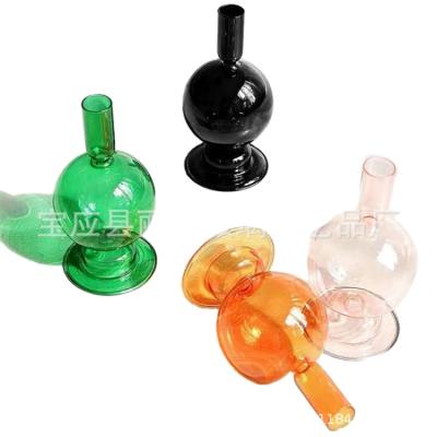 China Modern Design Factory Supply Multicolor Transparent Glass Candle Holder for sale