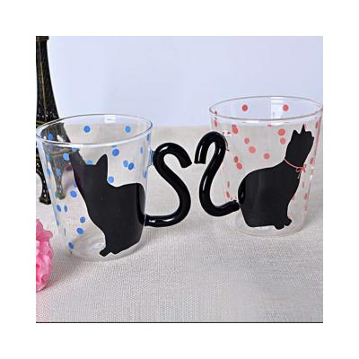 China Direct Selling Viable Cat Shape Glass Cup From Cute Nordic Unbreakable China for sale