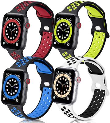 China Fashiontable JIULAI Watch Bands for iWatch Series 6/5/4/3/2/1 Strap, Silicone Strap Sport Watch Strap Bands for Apple Watch for sale