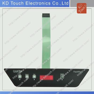 China Home Appliance OEM Red-color Transparent Window Membrane Keypad With LED For Kitchen Use for sale