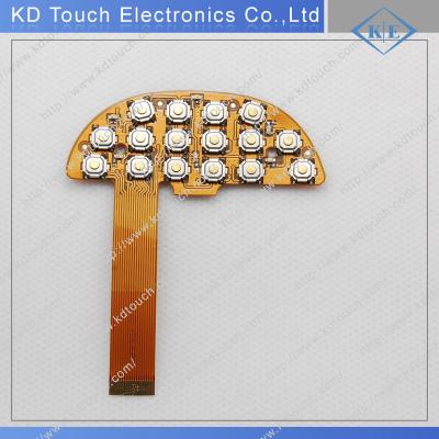 China Industrial Equipment Competitive Price Red Membrane Keypad With Iceberg Connector for sale