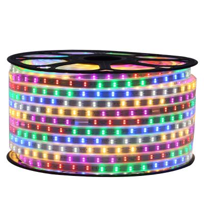 China Indoor Affordable 220V High Voltage Lamp With 2835 Color Lamp With 96 RGB Lamp Color-Changing Flexible LED Strip for sale