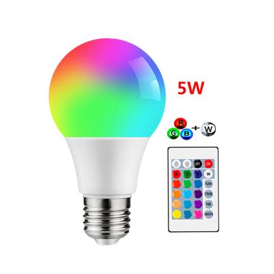 China Application: Hot sale 7W E27 RGB dimmable remote control led living room bulb ac b22 bulbs ledenergy saving bulbs for sale