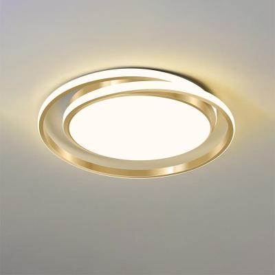 China Simple Modern Hotel Rooms Bedroom Lamp Northern Europe Household Room Led Ceiling Lamp Gold Round Study Light Luxury Creative Lighting for sale