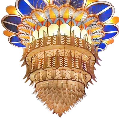 China Hotel China 2021 Made Acceptable Hotel Lobby Club Custom Luxury Glass Ceiling Lamp for sale