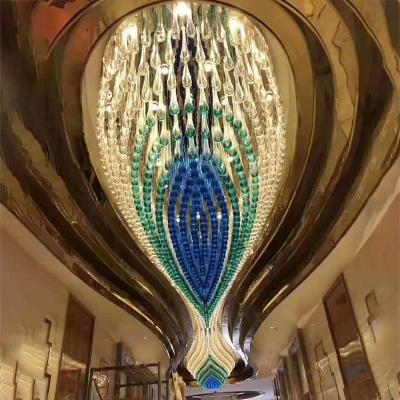 China Residential made in china to accept custom hotel luxury crystal chandelier, lobby decoration large glass chandelier for sale