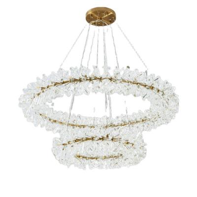 China Residential Hotel Simple Modern Light Luxury European Living Room Dining Room LED Crystal Chandelier for sale