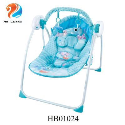 China Multifunctional Music Baby Bouncer Chair Electric Foldable Portable Baby Swing Rocking Chair with Remote Control for sale