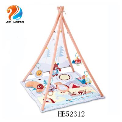 China Easy Collapsible Comfortable Collapsible Activity Indoor Gym Tent Catstle Kids Baby Musical Play Mat Baby Play Tent House with Balls for sale