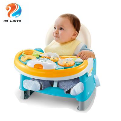 China 2019 NEW Safety Design Baby Booster Chair Eco-friendly Material Modern Baby Dining Chair With Music Toys for sale