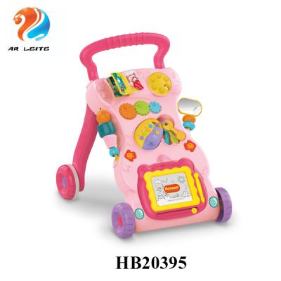 China Safety Wholesale Cheap Multifunctional Baby Plastic Cute Walker With Music Baby Pram Kids Learning Walker for sale