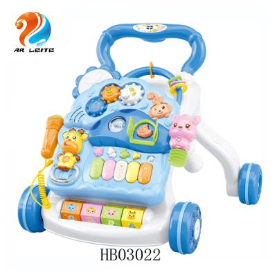 China Funny Plastic Baby Walker Drum Piano Mushroom Safety Wholesale Educational Baby Walker with Music and Light for sale