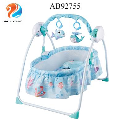 China 2019 High Quality Durable+adjustable+Mobile Remote Control Baby Crib Electric Intelligent Automatic Swing Baby Hutch With Mosquito Net for sale