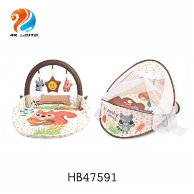 China Wholesale Soft and Safe 2 in 1 Portable Crib and Travel Foldable Crib Play Mat Baby Toddler Nest Infant Bed with Net for sale