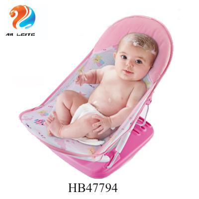 China Hot Selling Convenient Folding Bather Non-Toxic for Baby Bath Easy Carry Baby Bath Seat Bath Support Shower Chair with Pillow for sale