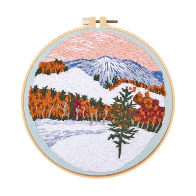 China China 2021 new design cross stitch kits diy embroidery kit with embroidery hoop stich embroidery cross kit for sale