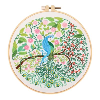 China Europe wholesale 3D Chinese style craft embroidery diy set with embroidery hoop needlework embroidery kit for beginners for sale