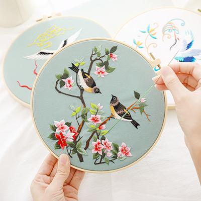 China HOT Selling China Embroidery Set Sewing Flower Pattern Craft Handmade Sewing Kit For Beginners DIY Embroidery Kits for sale