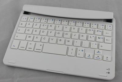 China 200mAh White IPad Mini Bluetooth Keyboard With Aluminum Bottom Cover for sale