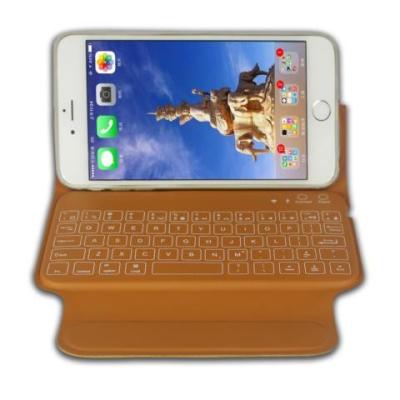 China Light Wireless Iphone 6 Plus Bluetooth Keyboard Case Slim Leather Cover for sale