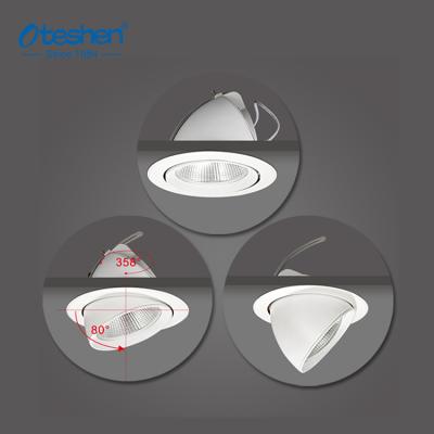 China Embeded 358 Degree Rotating LED Down Lights COB 20W LED Spot Light For Ceiling Downlight Recessed Installation for sale