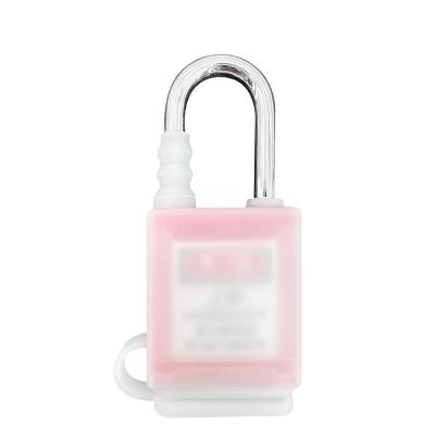 China Nylon body and steel/nylon shackle Transparent Rubber Dust Cover Dustproof Nylon Long Shackles Safety Padlock Security Block-Type Removable Cylinder Safety Lockout for sale