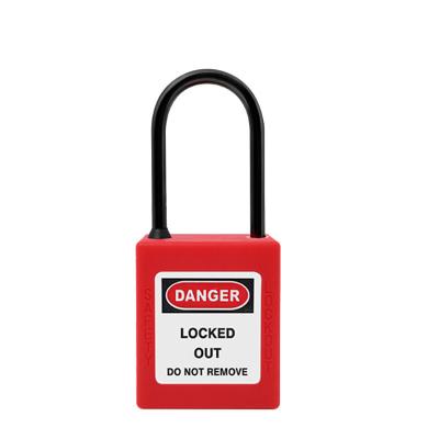 China Chemcial plant 4Mm Nylon Insulated Slim Beam Padlock Loto Safety Padlock Top Secure External Password Storage Safety Padlock Plastic Shackle for sale