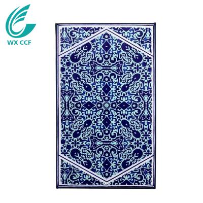 China Hot Selling Washable Printed Islamic Anti-silp Emboss Prayer Mat Fabric With Memory Foam for sale