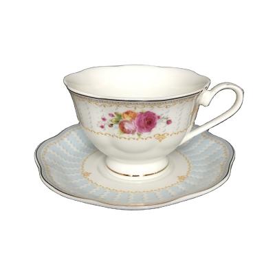 China Sustainable Coffee Cup And Saucer Set Ceramic And Porcelain Tea Cup With Saucer Dish for sale