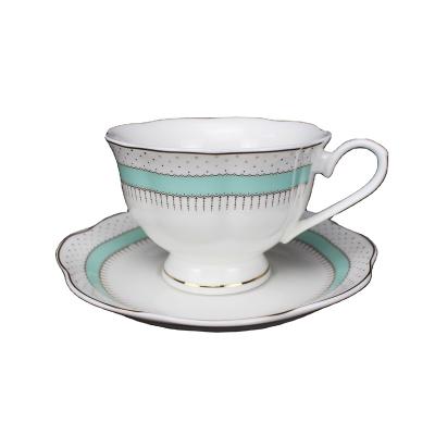 China Sustainable New English Bone China Tea Party Cup And Saucer Set In Box for sale